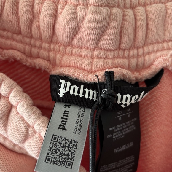 PALM ANGELS Pink Cotton Lounge Pants Garment-dyed French Terry NWT - Picture 3 of 11
